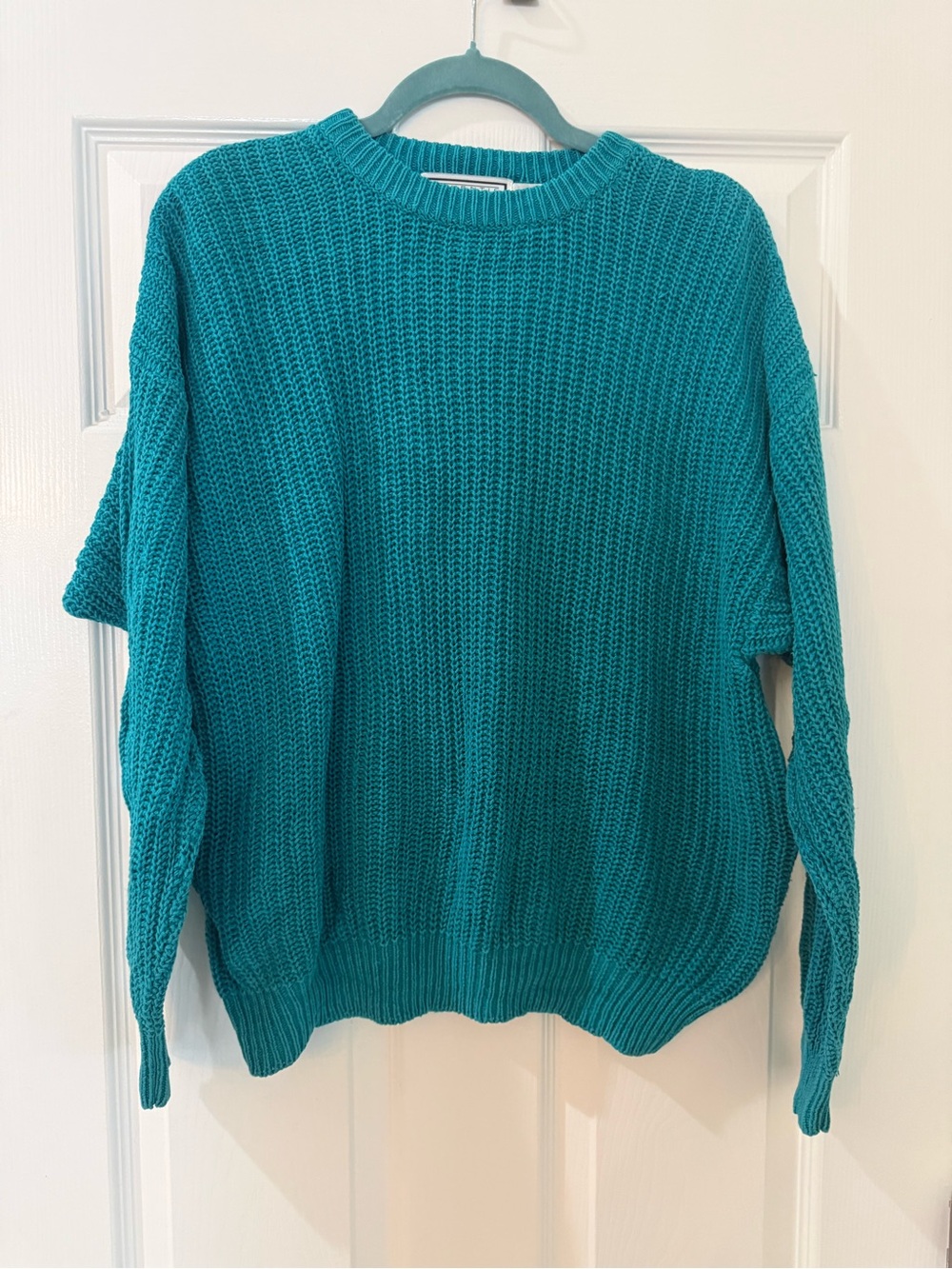 Vintage 1980’s Forenza Teal Cable-Knit Sweater